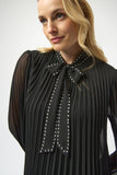 Black Pleated Dress With Studded Detail <span>254902<span>