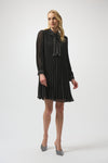 Black Pleated Dress With Studded Detail <span>254902<span>