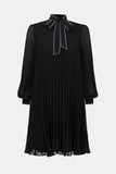 Black Pleated Dress With Studded Detail <span>254902<span>