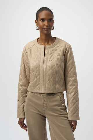 Faux Leather Jacket With Stud Detail <span>254929<span>