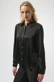 Black Sequin Shirt With Cowl Back And Diamante Detail <span>254967<span>