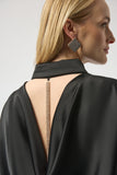 Black Sequin Shirt With Cowl Back And Diamante Detail <span>254967<span>