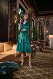 Emerald Green Taffeta Dress <span>261719F26<span>