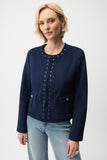 Navy Suede Stud Jacket <span>261909<span>