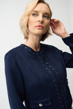 Navy Suede Stud Jacket <span>261909<span>