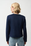Navy Suede Stud Jacket <span>261909<span>