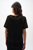 Black Crochet Fringe Top <span>262928<span>