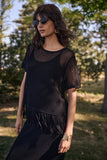 Black Crochet Fringe Top <span>262928<span>