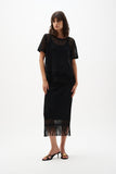 Black Crochet Fringe Maxi Skirt <span>262929<span>