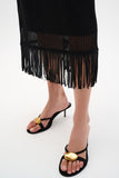 Black Crochet Fringe Maxi Skirt <span>262929<span>