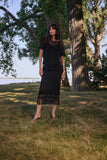 Black Crochet Fringe Maxi Skirt <span>262929<span>