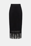 Black Crochet Fringe Maxi Skirt <span>262929<span>