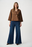 Brown 3/4 length sleeve Suede Jacket <span>263000<span>