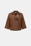 Brown 3/4 length sleeve Suede Jacket <span>263000<span>