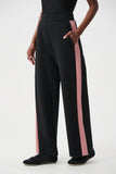 SPORT Black Jersey Track Pant With Pink Stripe <span>263622<span>
