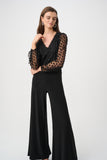 Embroidered Black Long Sleeve Jumpsuit <span>263723<span>