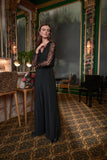 Embroidered Black Long Sleeve Jumpsuit <span>263723<span>