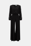 Embroidered Black Long Sleeve Jumpsuit <span>263723<span>