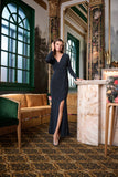 Navy Lurex Maxi Dress <span>263735<span>