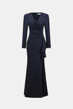 Navy Lurex Maxi Dress <span>263735<span>