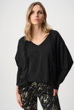 Black Fringe Knit Sweater <span>263939<span>