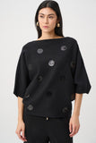 Black Sequin Knit Sweater <span>263942<span>