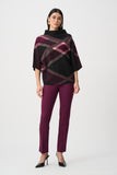 Short Sleeve Check Knit Sweater <span>263947<span>