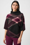 Short Sleeve Check Knit Sweater <span>263947<span>
