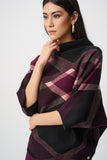 Short Sleeve Check Knit Sweater <span>263947<span>