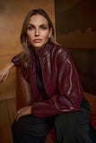 Faux Leather Batwing Jacket <span>263971<span>