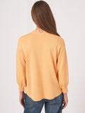 Scalloped Neckline Cotton Sweater <span>400919<span>