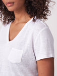 Linen V-Neck T-Shirt <span>500182<span>