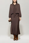 Autumn Glow Chocolate Satin Skirt <span>528294<span>