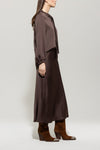 Autumn Glow Chocolate Satin Skirt <span>528294<span>
