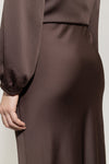 Autumn Glow Chocolate Satin Skirt <span>528294<span>