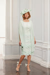 Scallop Layered Lace/Chiffon Dress With Chiffon Jacket <span>71125<span>