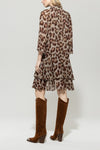 Bohemian Vibes Animal Print Tiered Chiffon Dress <span>728611<span>