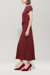 Autumn Glow Long Cranberry Crepe Dress <span>728614<span>