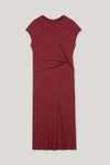 Autumn Glow Long Cranberry Crepe Dress <span>728614<span>