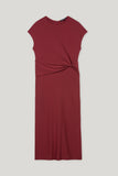 Autumn Glow Long Cranberry Crepe Dress <span>728614<span>
