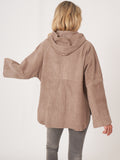 Relaxed Suede Jacket With Hood <span>800187<span>