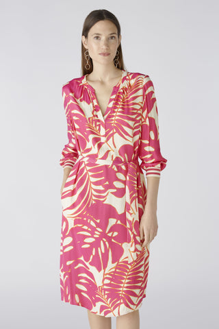 Hot Pink Silky Jersey Print Dress <span>87550<span>