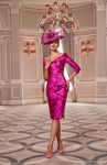 Deep Rose Print Dress With Sweetheart Neckline <span>992006<span>