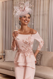 Off Shoulder Rose PInk Dress With Peplum <span>992028S<span>