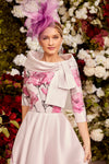 Satin Sheen Blush Floral Design Reverse Jacket Aline Dress Was £689 Now <span>992050<span>