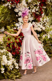 Satin Sheen Blush Floral Design Reverse Jacket Aline Dress Was £689 Now <span>992050<span>