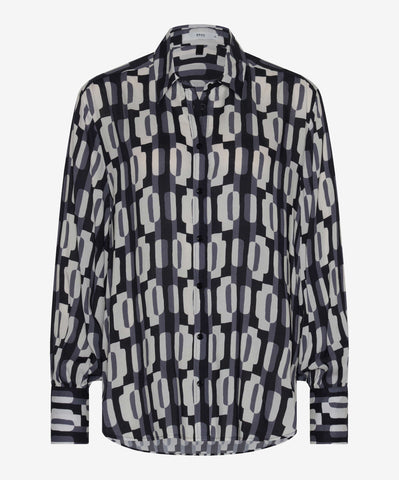 Geometric Print Black/White Shirt <span>VIC45-8638<span>