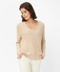 Cotton V Neck Biscuit Sweater <span>LANA35-4078<span>