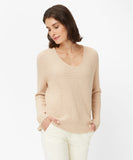 Cotton V Neck Biscuit Sweater <span>LANA35-4078<span>