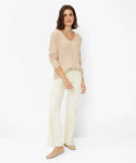 Cotton V Neck Biscuit Sweater <span>LANA35-4078<span>